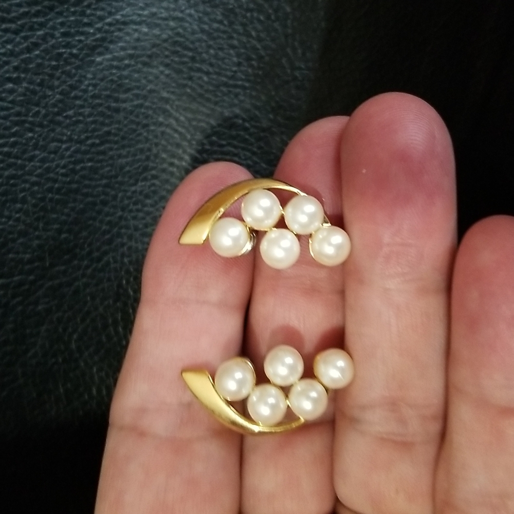 3 for 20. Gold and pearl earrings - Picture 3 of 4